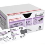 Coated VICRYL* (Polyglactin 910) Braided, Violet gauge 3.0 (2/0) 75cm on 35mm 1/2 circle tapercut* needle x 12