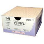 Coated VICRYL* (Polyglactin 910) Braided, Violet gauge 2.0 (3/0) 75cm on 25mm 1/2 circle TAPERCUT* needle x 12