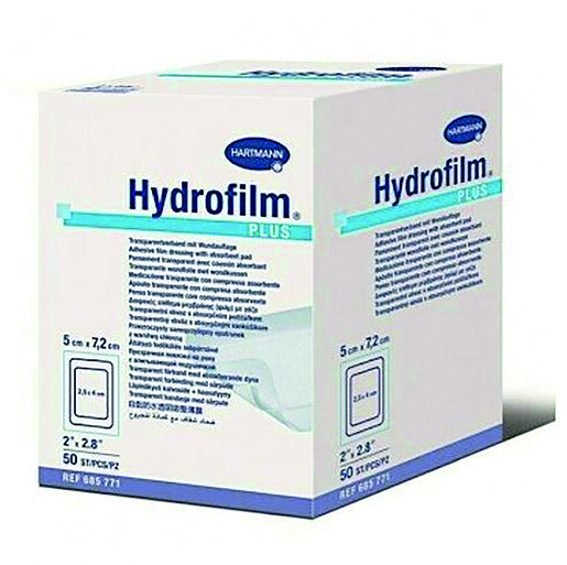 Hydrofilm Plus + Pad 5cm x 7.2cm x50