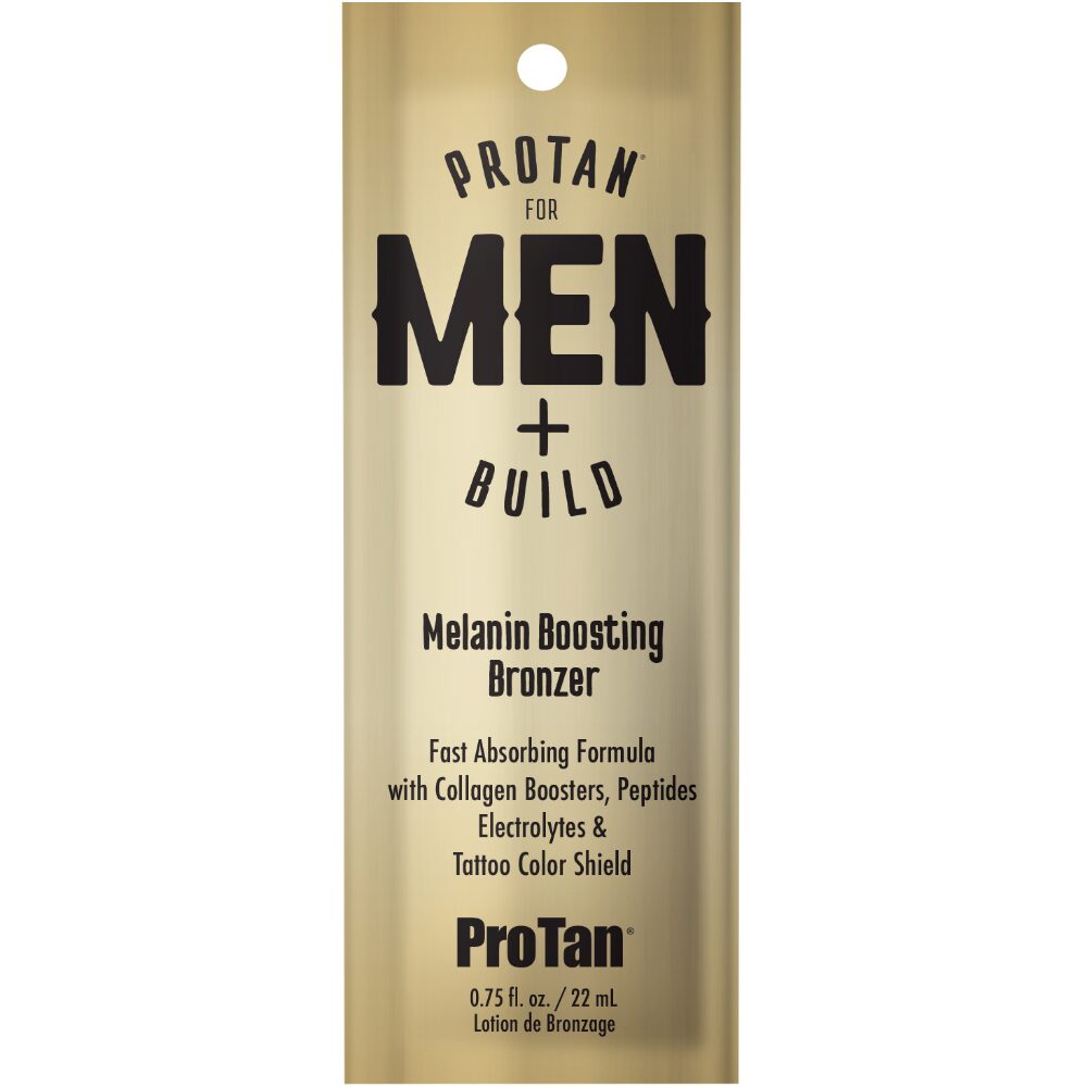 13656.jpg ProTan Men+Build Melanin Boosting Bronzing Tanning Accelerator Lotion Sachet 22ml - Image 1