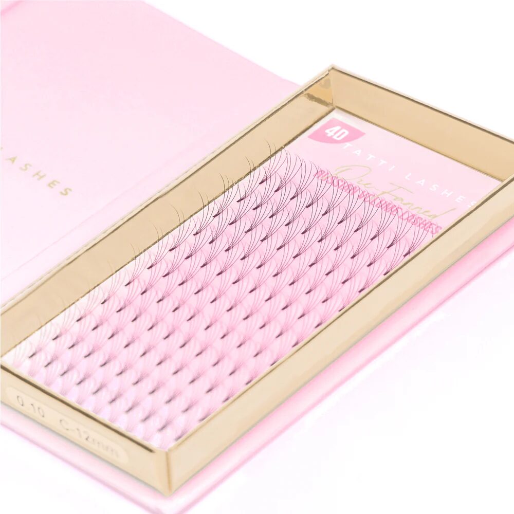 16669-3.jpg Tatti Lashes 10mm C Curl Pre-Fanned Russian Volume 4D Individual Lashes Black - Image 1