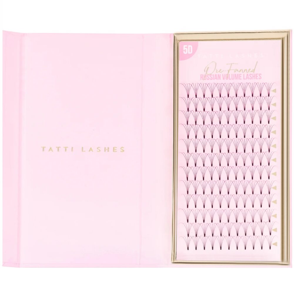 16685-1.jpg Tatti Lashes 10mm C Curl Pre-Fanned Russian Volume 5D Individual Lashes Black - Image 1