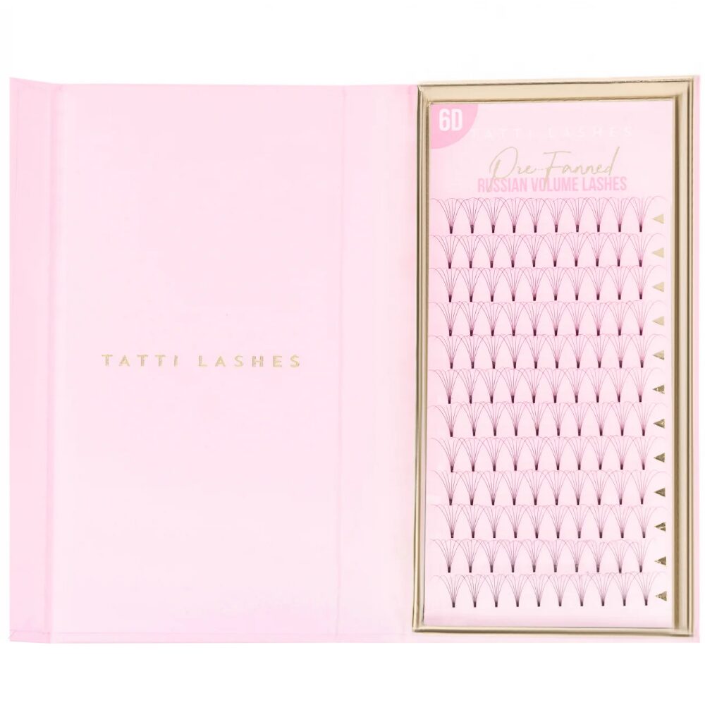 16704-1.jpg Tatti Lashes 13mm C Curl Pre-Fanned Russian Volume 6D Individual Lashes Black - Image 1
