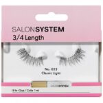 Salon System 3/4 Length Classic Light Strip Lashes Black 033