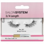 Salon System 3/4 Length Wispy Volume Strip Lashes Black 011 - Image 2