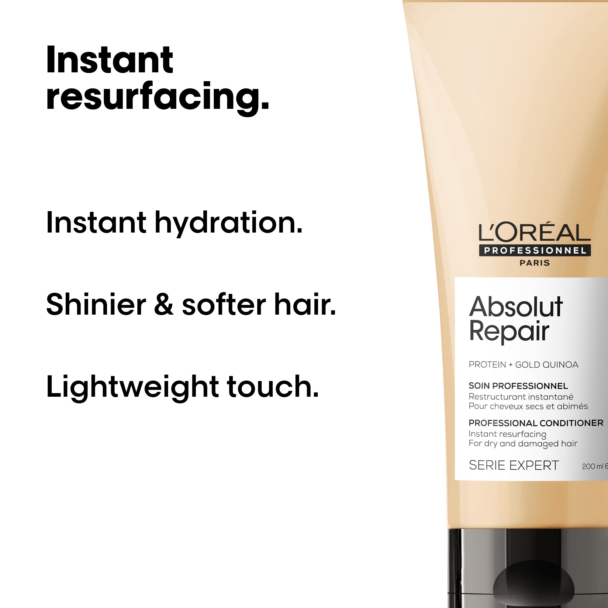 3474636976096_2.jpg L'Oreal Professionnel Serie Expert Absolut Repair Protein + Gold Quinoa Instant Resurfacing Conditioner 200ml - Image 1