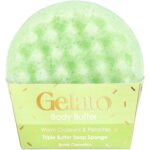 Bomb Cosmetics Warm Croissant & Pistachio Triple Butter Gelato Body Buffer Shower Sponge - Image 2