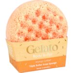 Bomb Cosmetics Mango Sorbet Triple Butter Gelato Body Buffer Shower Sponge - Image 2