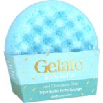 Bomb Cosmetics Mint Chocolate Chip Triple Butter Gelato Body Buffer Shower Sponge - Image 2