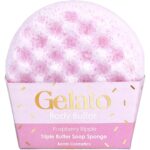 Bomb Cosmetics Raspberry Ripple Triple Butter Gelato Body Buffer Shower Sponge