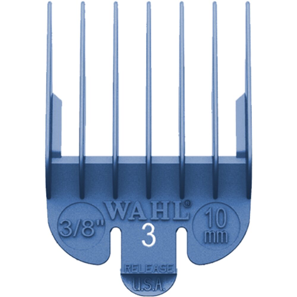 816COMB3BL.jpg Wahl Professional No 3 Grade Comb Attachment 10mm Blue - Image 1