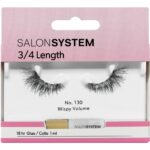 Salon System 3/4 Length Wispy Volume Strip Lashes Black 130 - Image 3