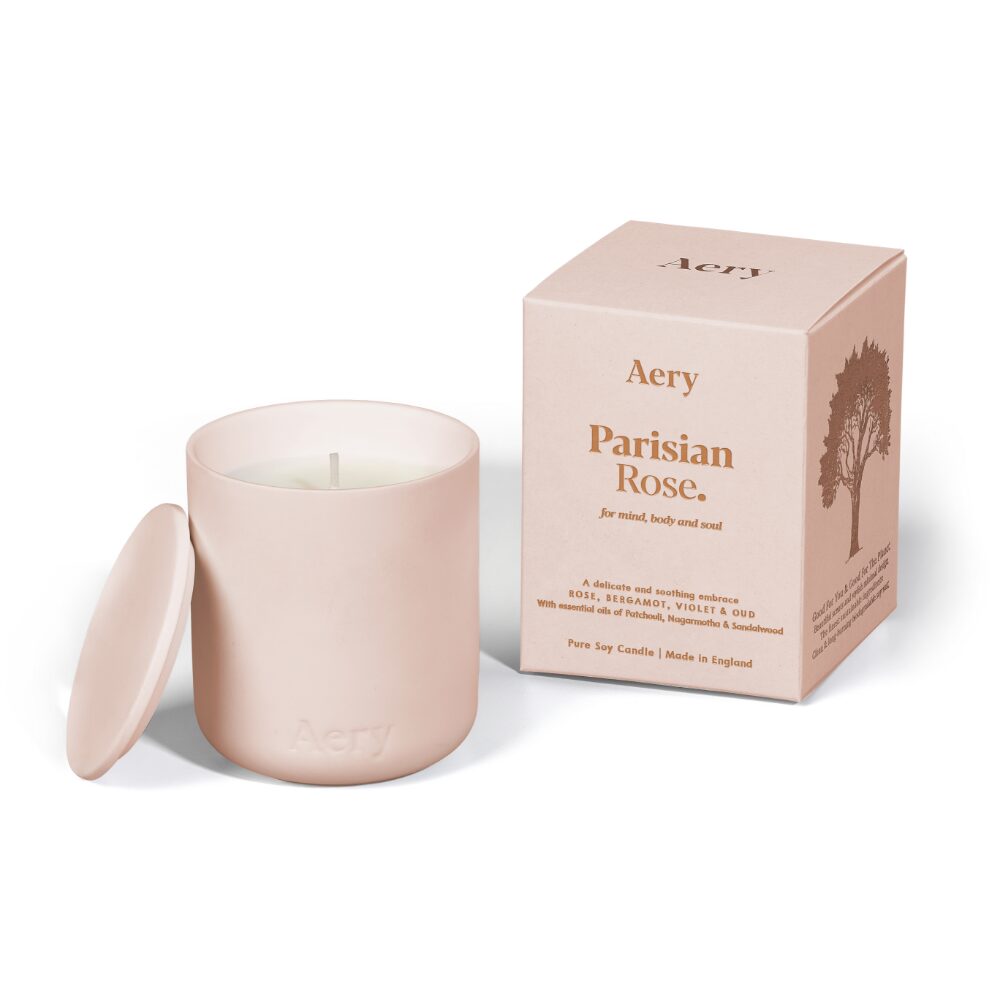 AERY0013-1.jpg Aery Parisian Rose Scented Clay Jar Candle 280g - Image 1