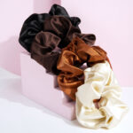 Brushworks Nude Satin Scrunchies Pack of 4 - Image 2