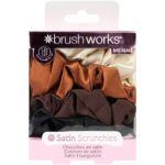 Brushworks Nude Satin Scrunchies Pack of 4 - Image 3
