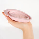 Brushworks Pink Silicone Makeup Brush Cleaning Bowl - Image 3