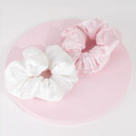 Brushworks Large Cloud Scrunchies Pink & White Pack of 2 - Image 3
