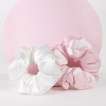 Brushworks Large Cloud Scrunchies Pink & White Pack of 2 - Image 2