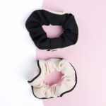 Brushworks Black & White Contrast Scrunchies Pack of 2 - Image 3