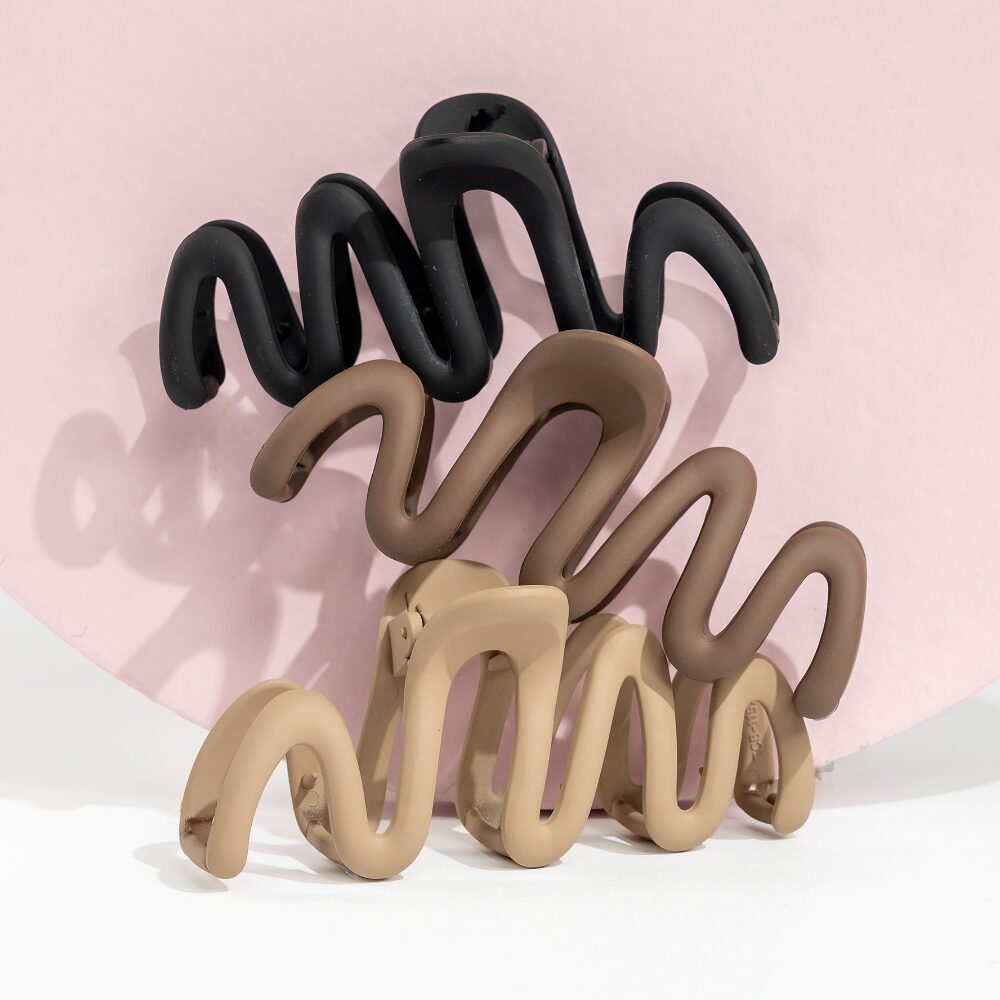 BRW0134-2.jpg Brushworks Assorted Wave Claw Clips Pack of 3 - Image 1