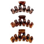 Brushworks Tortoiseshell Claw Clips Pack of 3 - Image 4
