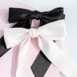 Brushworks Black & White Satin Hair Bow Duo - Image 6