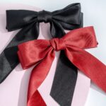 Brushworks Red & Black Satin Hair Bow Duo - Image 3