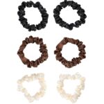 Brushworks Assorted Skinny Satin Scrunchies Pack of 6 - Image 6