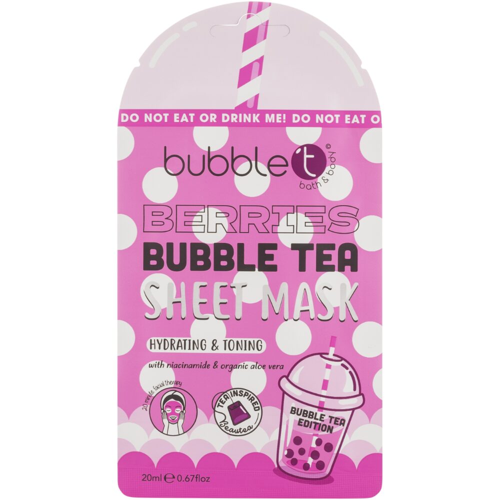 BUB0005.jpg Bubble T Cosmetics Hydrating Sheet Mask Berries 20ml - Image 1