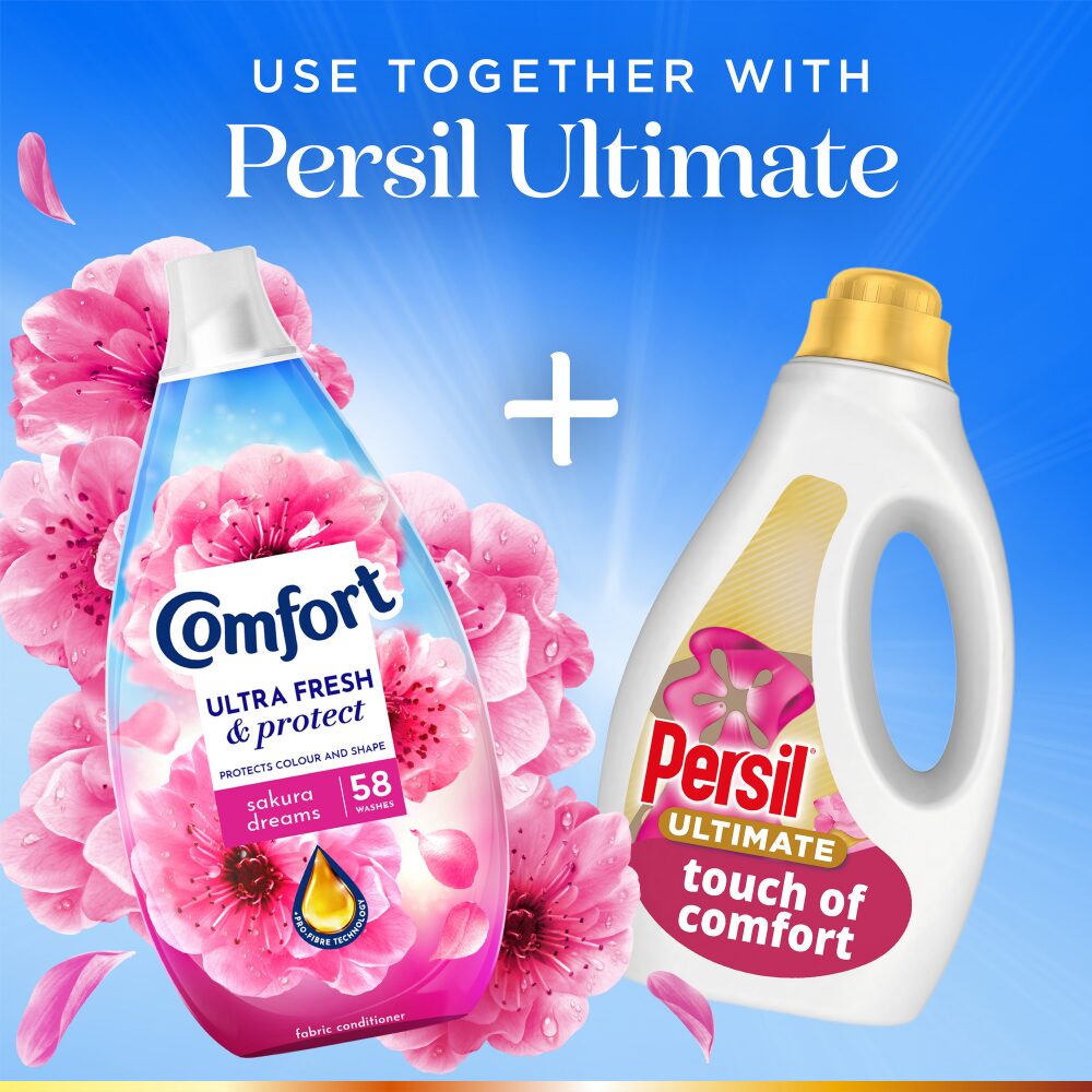 COMF0032-4.jpg Comfort Ultra Fresh & Protect Heavenly Nectar Sakura Dreams Fabric Conditioner 58 Washes 870ml - Image 1