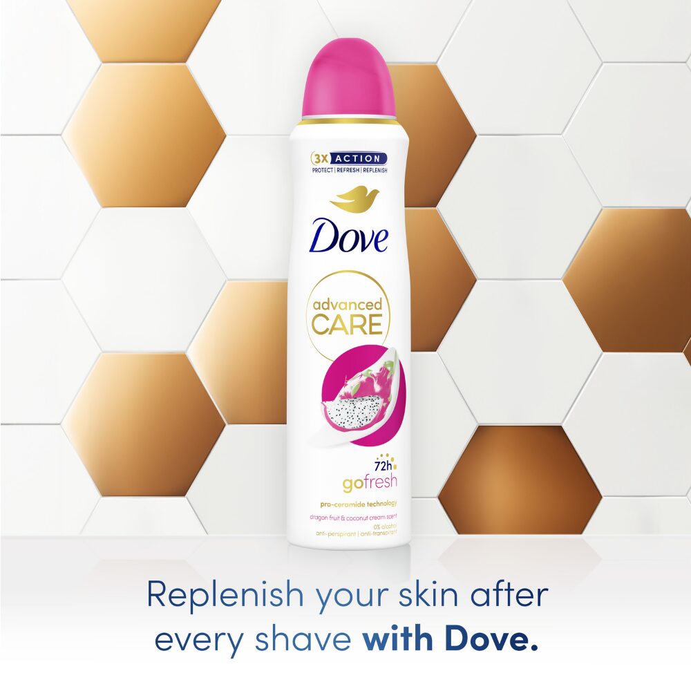 DVE0104-3.jpg Dove Advanced Care 72h Go Fresh Dragonfruit & Coconut Anti-Perspirant Deodorant Spray 200ml - Image 1