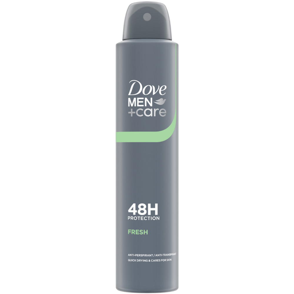 DVE0123.png Dove Men+Care 48h Fresh Anti-Perspirant Deodorant Spray 200ml - Image 1