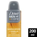 Dove Men+Care Advanced 72h Sandalwood & Vanilla Anti-Perspirant Deodorant Spray 200ml - Image 2