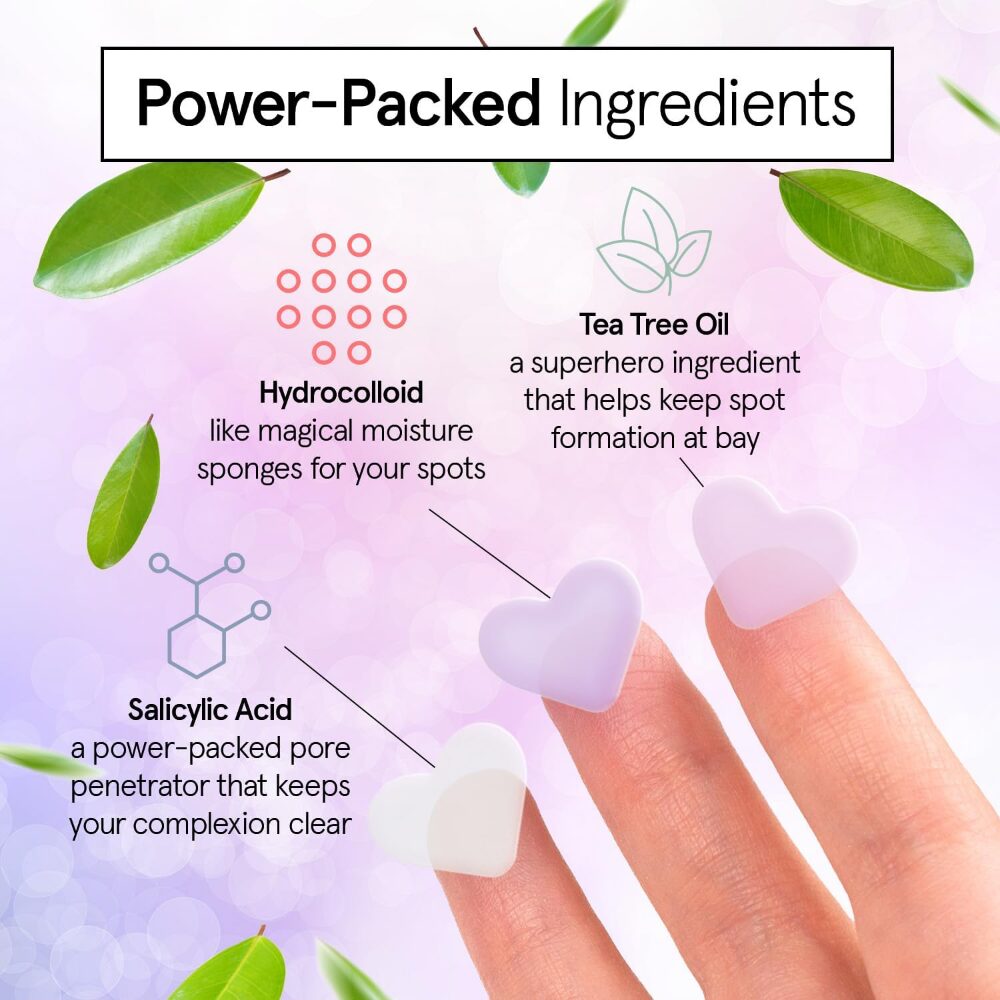 GRA0015-3.jpg Grace & Stella Hydrocolloid Pimple Patches Heart x72 - Image 1