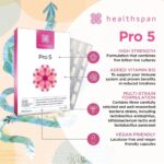 Healthspan Pro 5 Probiotic With 5 Billion Live Pro Cultures & Vitamin B12 For Immunity Support 60 Capsules - Image 2