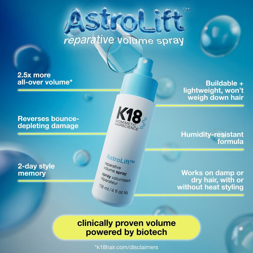 K180015-5.jpg K18 Biomimetic Hairscience AstroLift Reparative Volume Spray 118ml - Image 1