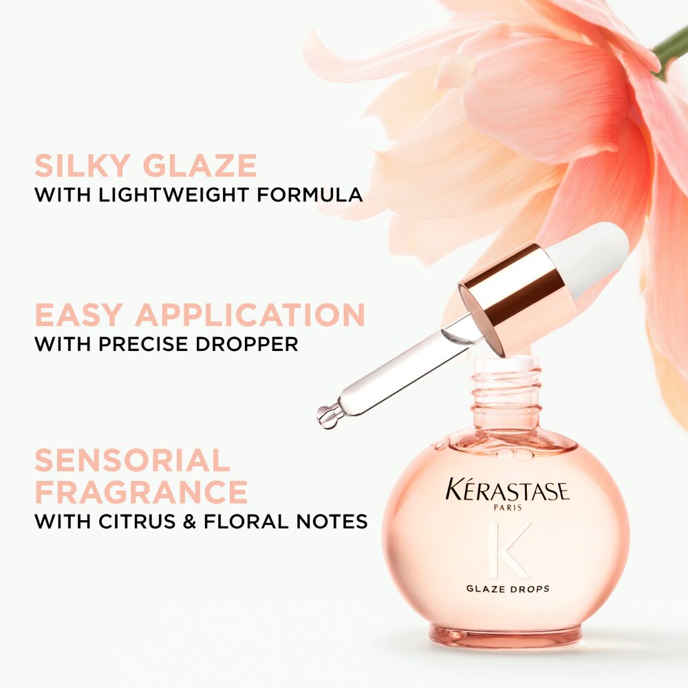 KE0333-4.jpg Kérastase Gloss Absolu Glaze Drops Hair Oil with Wild Rose 45ml - Image 1