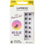Kiss imPress Press-On Falsies Individual Lashes Black Authentic 12 Clusters - Image 5