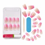 Kiss Salon Acrylic Coloured Nails French Squared 28x