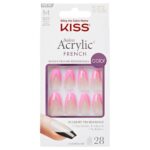 Kiss Salon Acrylic Coloured Nails French Squared 28x - Image 2
