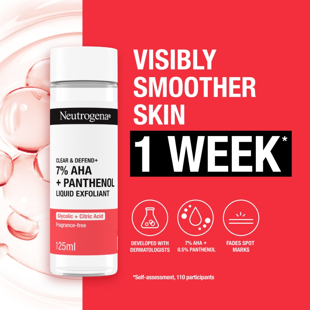 NEU0074-1.jpg Neutrogena Clear & Defend+ 7% AHA & Panthenol Liquid Exfoliator 125ml - Image 1