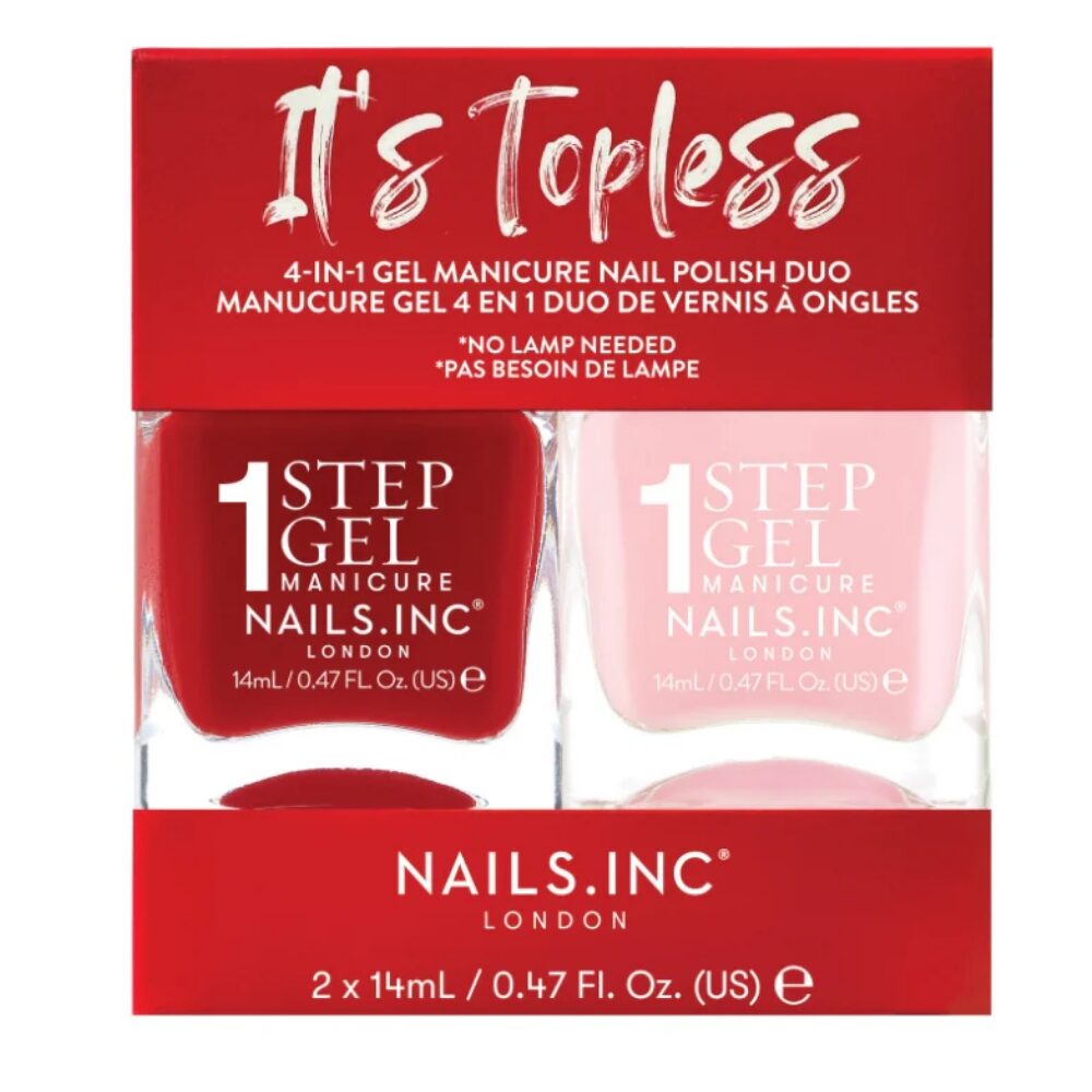 NINC0072.jpg Nails Inc. It's Topless 1-Step Gel Nail Polish Duo 2 x 14ml - Image 1