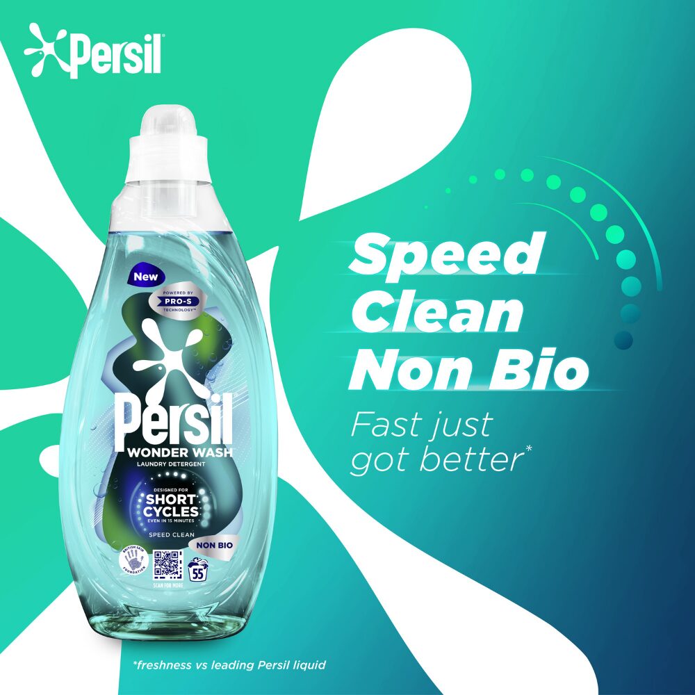PERS0011-2.jpg Persil Wonder Wash Speed Clean Non-Bio Liquid Laundry Detergent 55 Washes 1485ml - Image 1