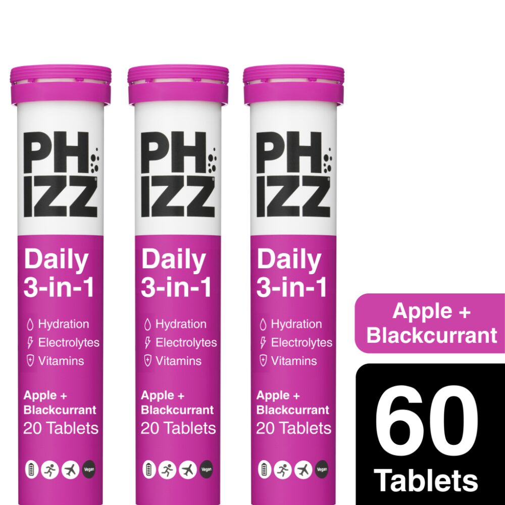 PHZ0008-1.jpg Phizz Apple & Blackcurrant 3-in-1 Multivitamin Hydration Tablets 60 Tablets - Image 1