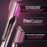 Shark Beauty FlexFusion Straight 5-In-1 Air Styler, Dryer & Ceramic Straightener with Storage Case Cosmic Blush - Image 8