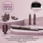 Shark Beauty FlexFusion Straight 5-In-1 Air Styler, Dryer & Ceramic Straightener with Storage Case Cosmic Blush - Image 13