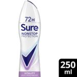 Sure Nonstop Protection 72h Vitality Anti-Perspirant Deodorant Spray 250ml