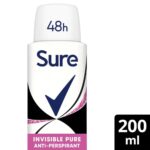 Sure Essential Protection 48h Invisible Pure Anti-Perspirant Deodorant Spray 200ml - Image 3