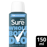 Sure Men Whole Body Deo 72h Ocean Rush Deodorant Body Spray 150ml - Image 3