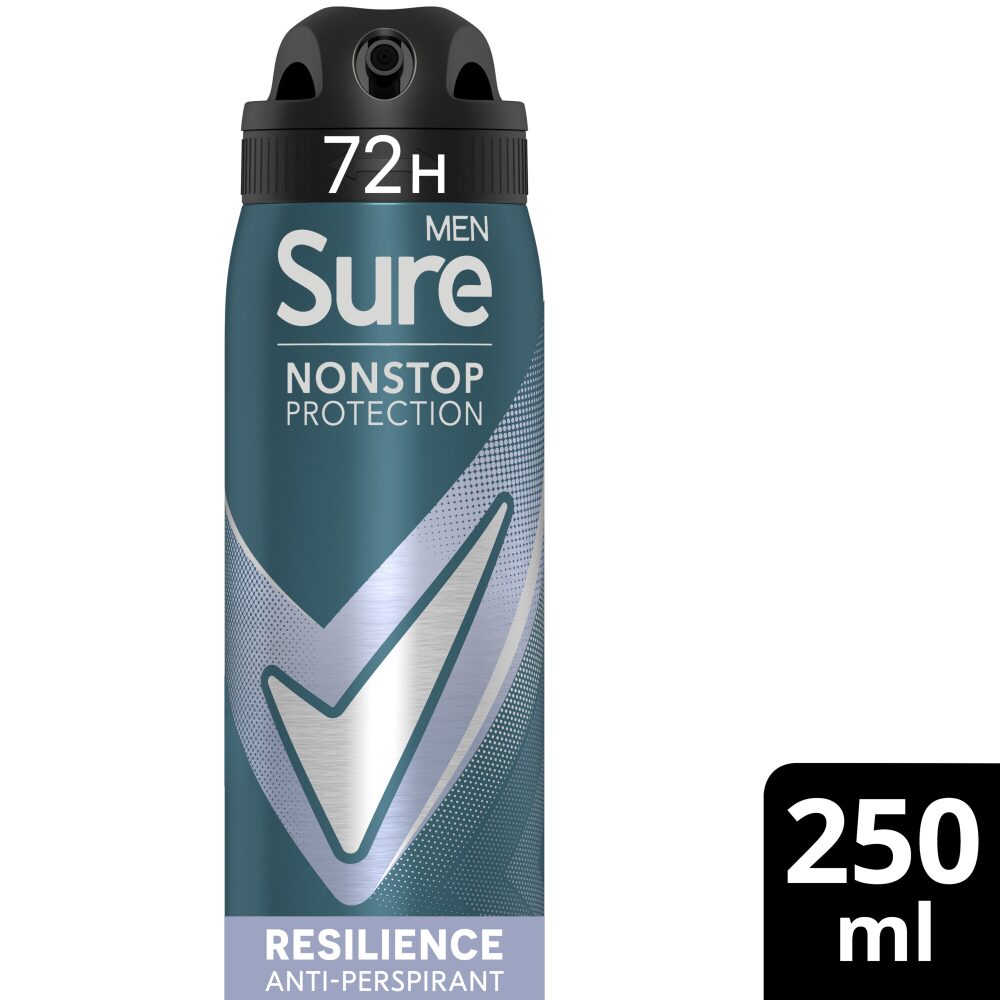 SURE0053-1.jpg Sure Men Nonstop Protection 72h Resilience Anti-Perspirant Deodorant Spray 250ml - Image 1